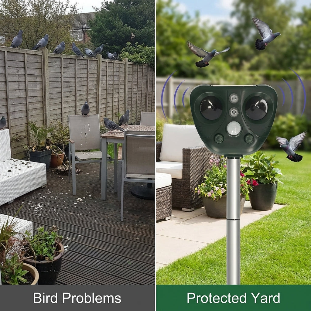 Weatherproof Bird Deterrent System for Garden Defense