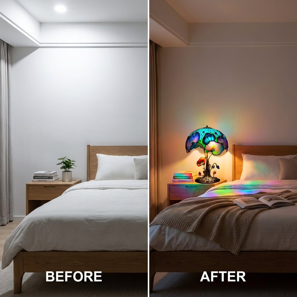 Elegant Glass Office Table Lamp – Vibrant Home Decor