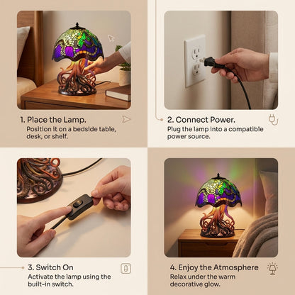 Elegant Glass Office Table Lamp – Vibrant Home Decor