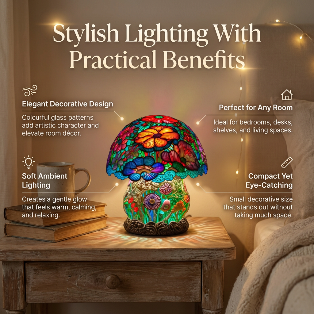 Elegant Glass Office Table Lamp – Vibrant Home Decor