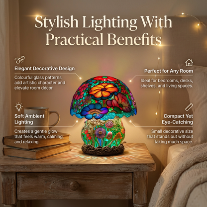 Elegant Glass Office Table Lamp – Vibrant Home Decor