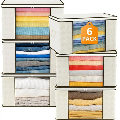 Foldable Storage Containers with Transparent Top and Grip Handles