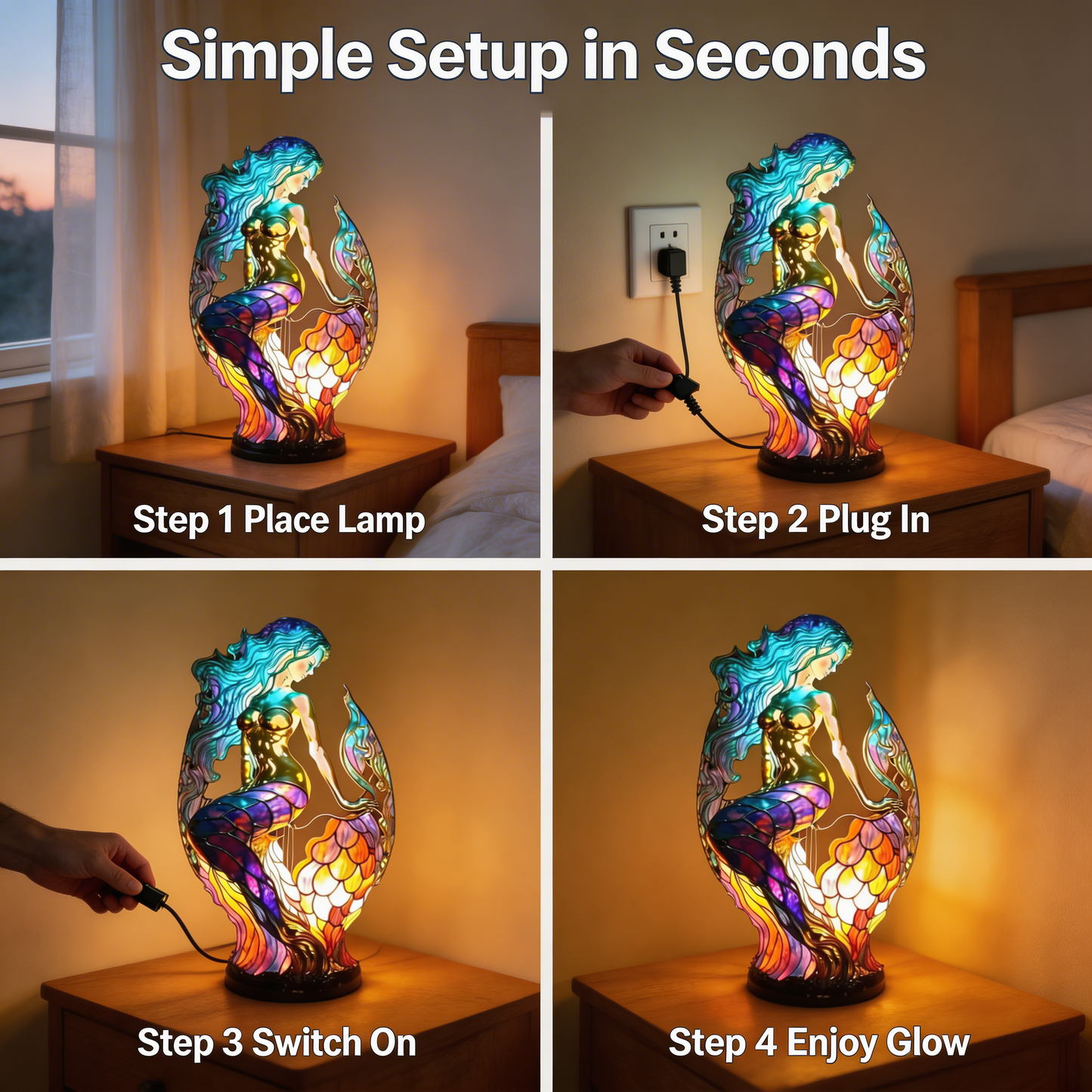 Vibrant Artisan Glass Wildlife Table Light
