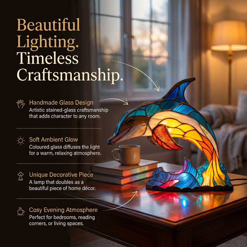 Vibrant Artisan Glass Wildlife Table Light