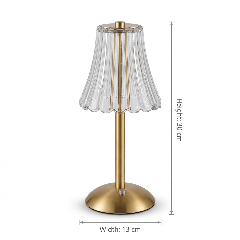 Elegant Crystal Glass Desk Lamp with Shimmering Shade