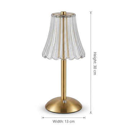 Elegant Crystal Glass Desk Lamp with Shimmering Shade