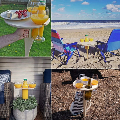 Portable Folding Patio Drink Table Compact Holder