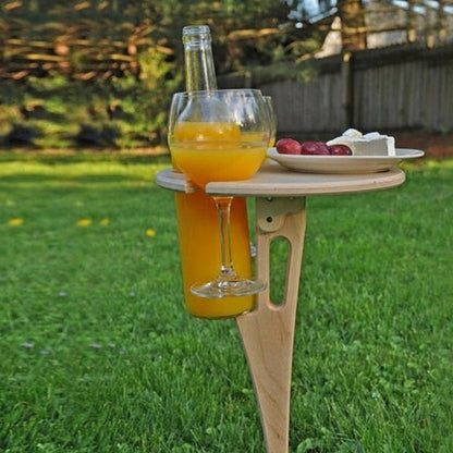 Portable Folding Patio Drink Table Compact Holder