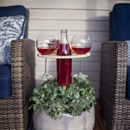 Portable Folding Patio Drink Table Compact Holder