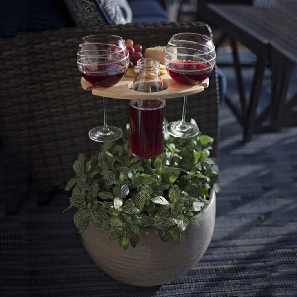 Portable Folding Patio Drink Table Compact Holder