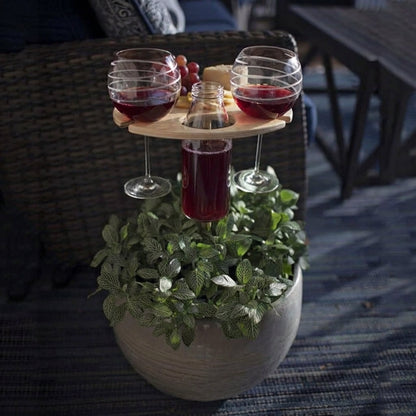 Portable Folding Patio Drink Table Compact Holder