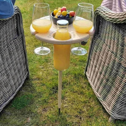 Portable Folding Patio Drink Table Compact Holder