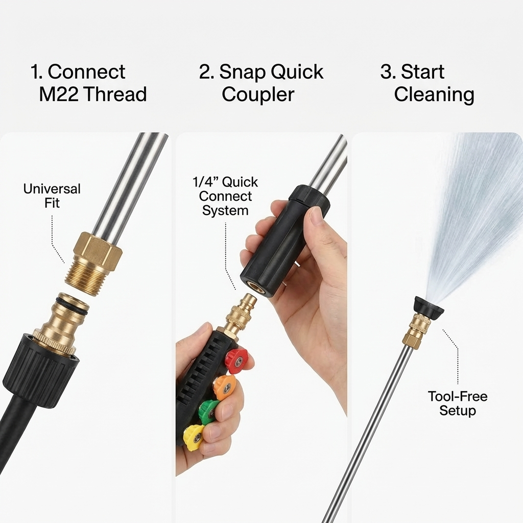Heavy Duty Extended Pressure Washer Cleaning Kit