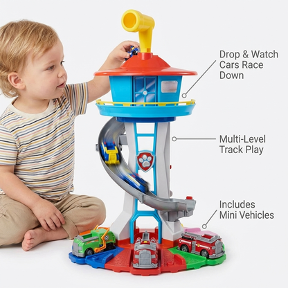 Fast Speed Car Racing Track with Spiral Slide