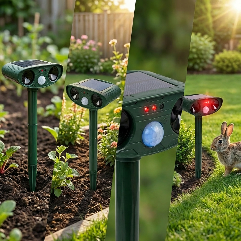 Weatherproof Solar Powered Animal Deterrent Ultrasonic Repeller