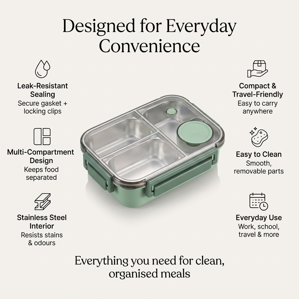 Thermal Lunch Box Leak-Resistant Meal Container