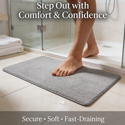 Gentle Touch Bath Mat with Quick Drain and Slip Resistant Backing