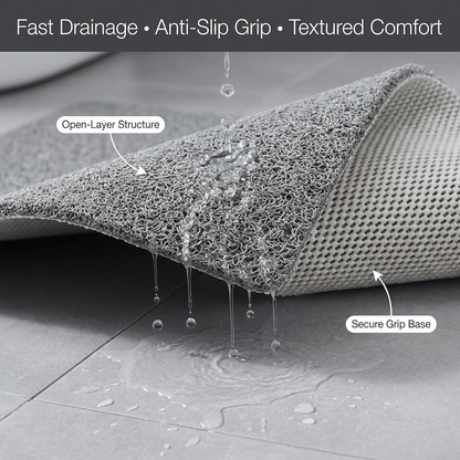Gentle Touch Bath Mat with Quick Drain and Slip Resistant Backing