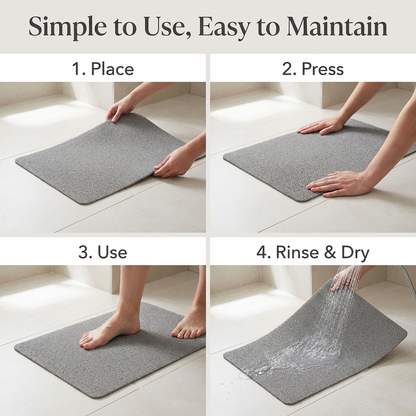 Gentle Touch Bath Mat with Quick Drain and Slip Resistant Backing