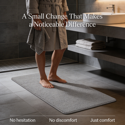 Gentle Touch Bath Mat with Quick Drain and Slip Resistant Backing