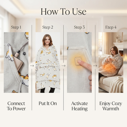 Wearable Heated Blanket Hoodie