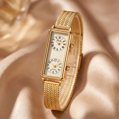 Elegant Gold Rectangle Quartz Watch