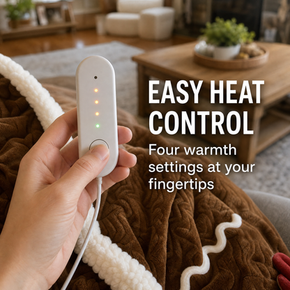 Heated Gingerbread Hooded Blanket