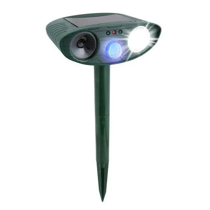 Weatherproof Solar Powered Animal Deterrent Ultrasonic Repeller - Korstal