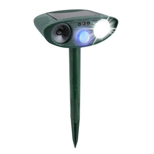 Weatherproof Solar Powered Animal Deterrent Ultrasonic Repeller - Korstal