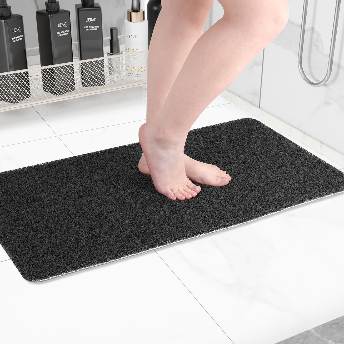 Gentle Touch Bath Mat with Quick Drain and Slip Resistant Backing