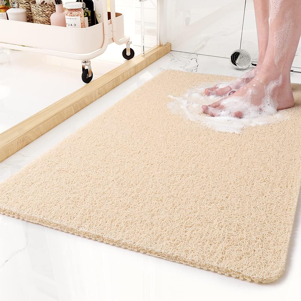 Gentle Touch Bath Mat with Quick Drain and Slip Resistant Backing