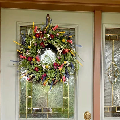 Vibrant Blossom Door Wreath Seasonal Home Accent