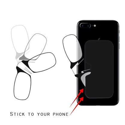Portable Folding Reading Glasses with Adjustable Nose Clip