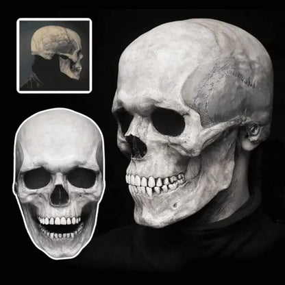 Authentic Skull Latex Mask with Moving Jaw Costume Accessory