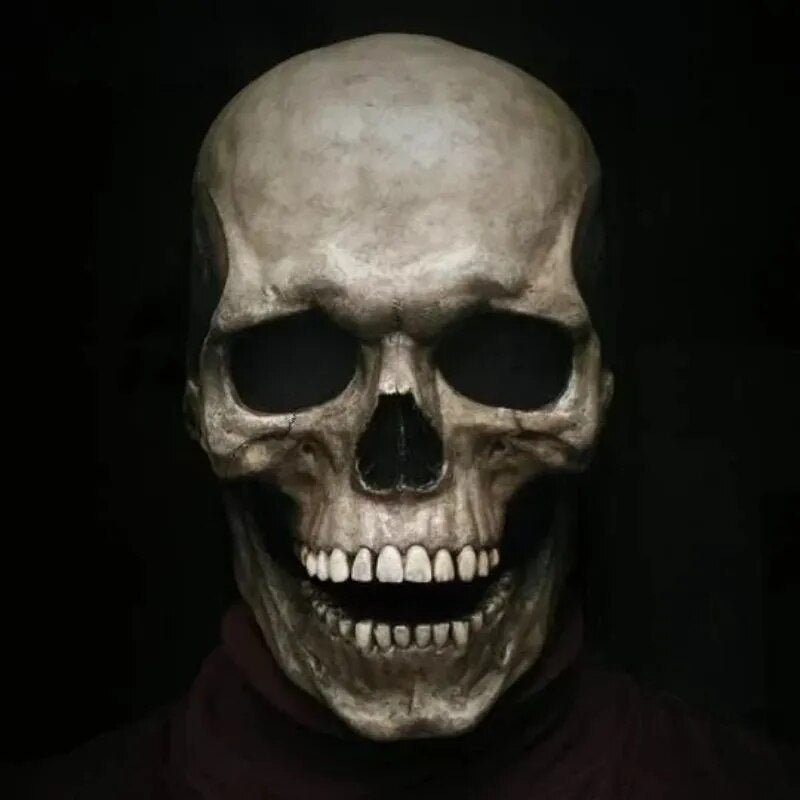 Authentic Skull Latex Mask with Moving Jaw Costume Accessory
