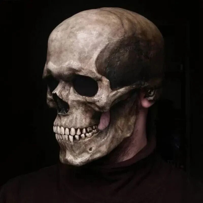 Authentic Skull Latex Mask with Moving Jaw Costume Accessory