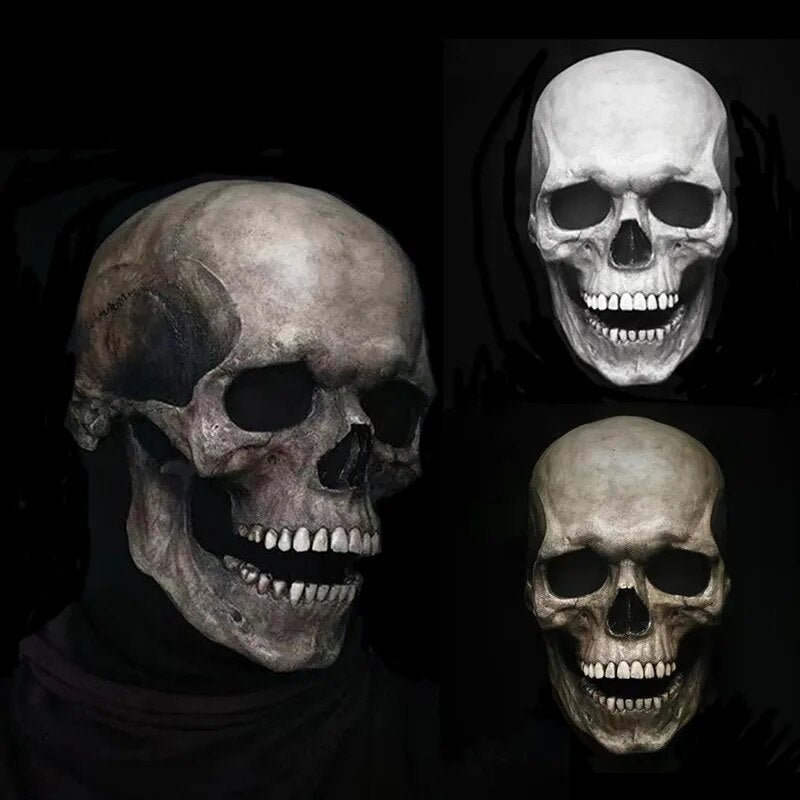 Authentic Skull Latex Mask with Moving Jaw Costume Accessory - Korstal