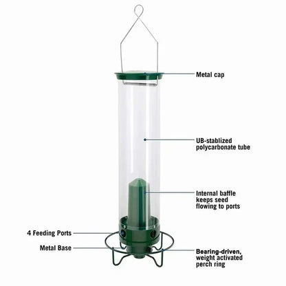 Durable Outdoor Bird Feeder with Multiple Feeding Stations