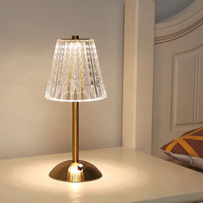 Elegant Crystal Glass Desk Lamp with Shimmering Shade