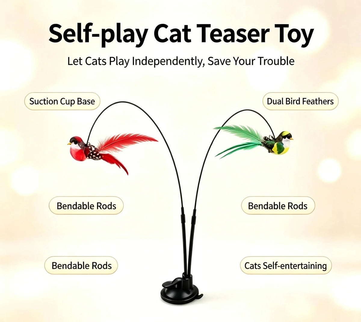 Interactive Cat Toy – Automatic & Manual Play Wand