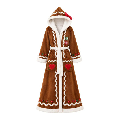 Heated Gingerbread Hooded Blanket