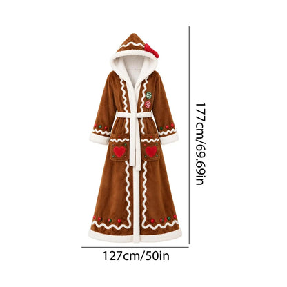 Heated Gingerbread Hooded Blanket