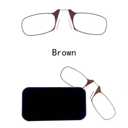 Portable Folding Reading Glasses with Adjustable Nose Clip