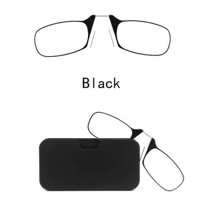 Portable Folding Reading Glasses with Adjustable Nose Clip