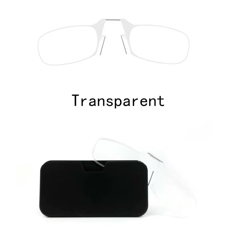 Portable Folding Reading Glasses with Adjustable Nose Clip
