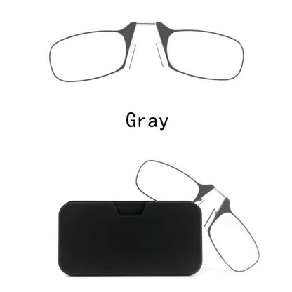 Portable Folding Reading Glasses with Adjustable Nose Clip
