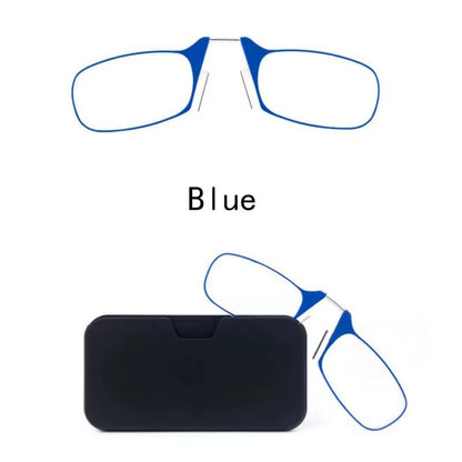 Portable Folding Reading Glasses with Adjustable Nose Clip