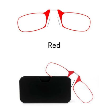 Portable Folding Reading Glasses with Adjustable Nose Clip